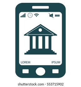 building with columns symbol vector illustration