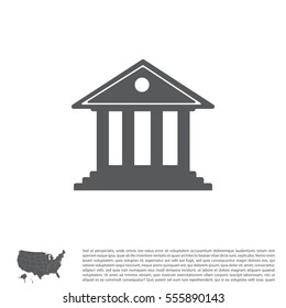building with columns symbol vector illustration