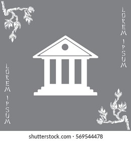 building with columns symbol vector illustration