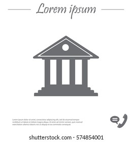 building with columns symbol vector illustration