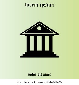 building with columns symbol vector illustration