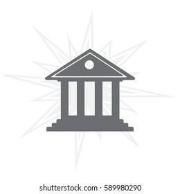 building with columns symbol vector illustration