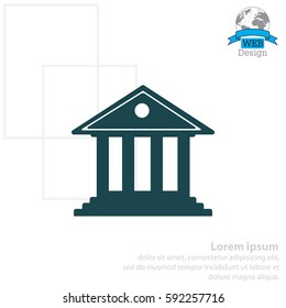 building with columns symbol vector illustration