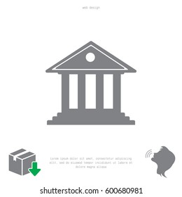 building with columns symbol vector illustration