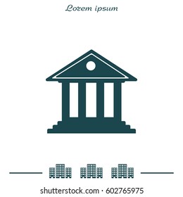 building with columns symbol vector illustration