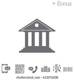 building with columns symbol vector illustration