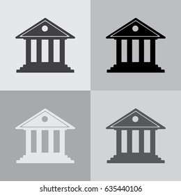 building with columns symbol vector illustration