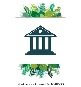 building with columns symbol vector illustration