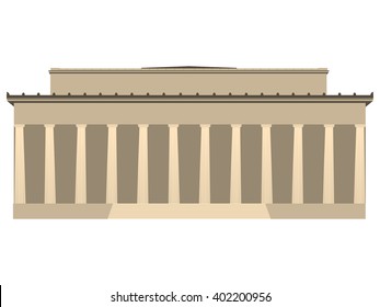 Building with columns. Vector illustration.