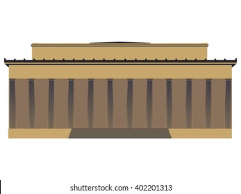 Building with columns. Vector illustration.