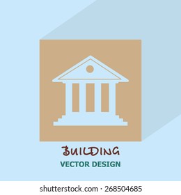 Building with columns web icon. Vector design.