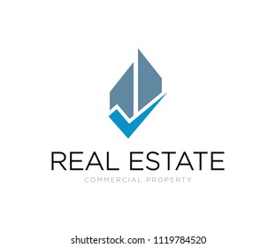 Building Commercial Real Estate Logo Design Template Vector