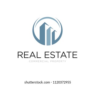 Building Commercial Real Estate Logo Design Template Vector