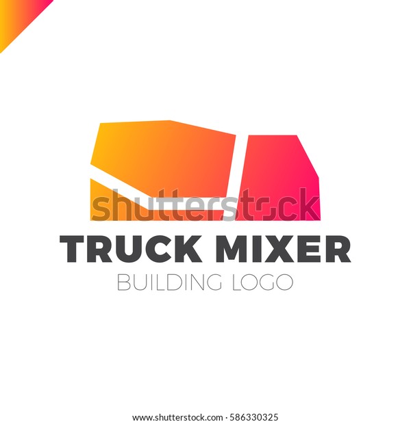 Building\
company Concrete truck mixer logo or\
icon