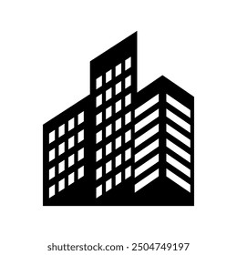building and company icon on white background.