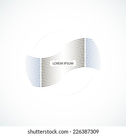 Building company logo line concept black and blue design art