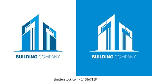 Building company logo. Modern Logo for real estate companies and home services.