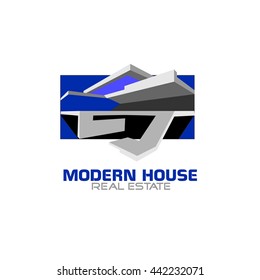 Building composition sign, icon, logo isolated. Modern house end real estate logo. 