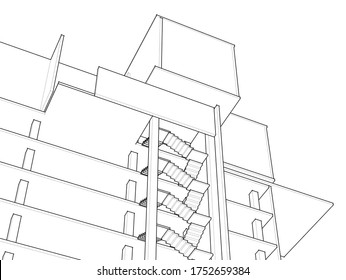 
building concept abstract architecture 3d illustration