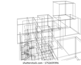 
building concept abstract architecture 3d illustration