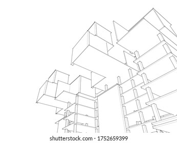 
building concept abstract architecture 3d illustration