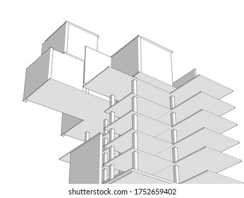 
building concept abstract architecture 3d illustration