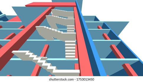 
building concept abstract architecture 3d illustration