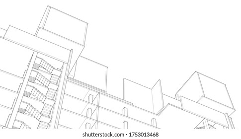 
building concept abstract architecture 3d illustration