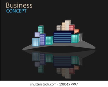 Building concept of the business center. vektor