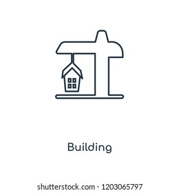 Building concept line icon. Linear Building concept outline symbol design. This simple element illustration can be used for web and mobile UI/UX.