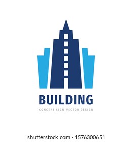 Building concept logo design. Build house icon. Architecture city vector sign.