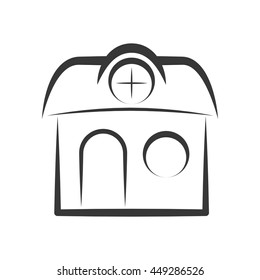Building concept represented by house  icon. isolated and flat illustration 