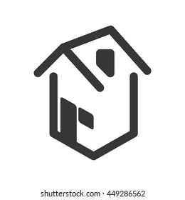 Building concept represented by house  icon. isolated and flat illustration 