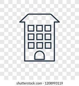 Building concept vector linear icon isolated on transparent background, Building concept transparency concept in outline style