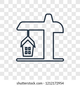 Building concept vector linear icon isolated on transparent background, Building concept transparency concept in outline style