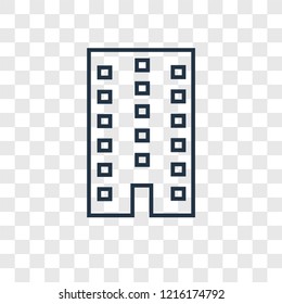 Building concept vector linear icon isolated on transparent background, Building concept transparency concept in outline style