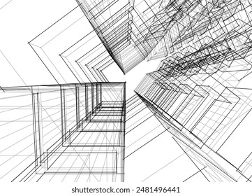 building conceptual sketch architecture 3d 
