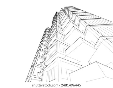 building conceptual sketch architecture 3d 