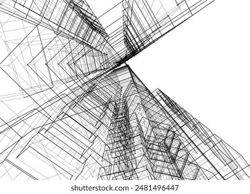 building conceptual sketch architecture 3d 