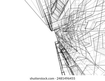 building conceptual sketch architecture 3d 