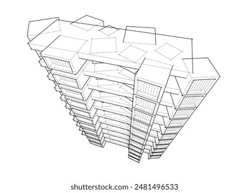Entwurf einer Skizzenarchitektur 3D 