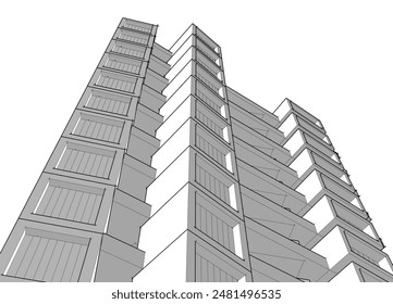 building conceptual sketch architecture 3d 