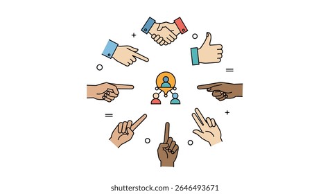 Building consensus a vector design representing agreement collaboration and diverse perspectives
