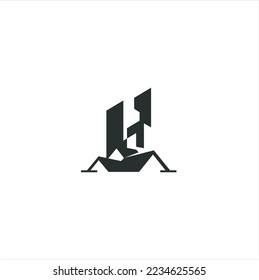 Building construction abstract business logo. Geometric line logo inspiration. Vector template on the white background.