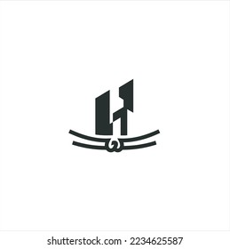 Building construction abstract business logo. Geometric line logo inspiration. Vector template on the white background.