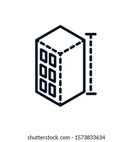 building construction architecture icon line style vector illustration