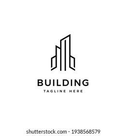 Building construction business logo. Geometric line logo. Vector template