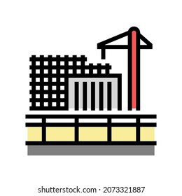 vector de icono de color de construcción de edificios. signo de construcción de edificios. ilustración de símbolo aislado