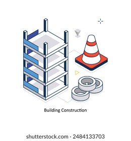 Construcción Concepto de construcción Vector estilo isométrico ilustración de stock. archivo EPS