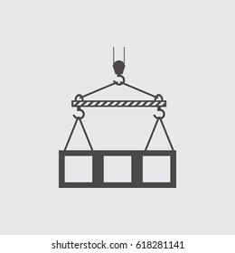 Building Construction Crane. Icon isolated sign symbol and flat style for app, web and digital design. Vector illustration.